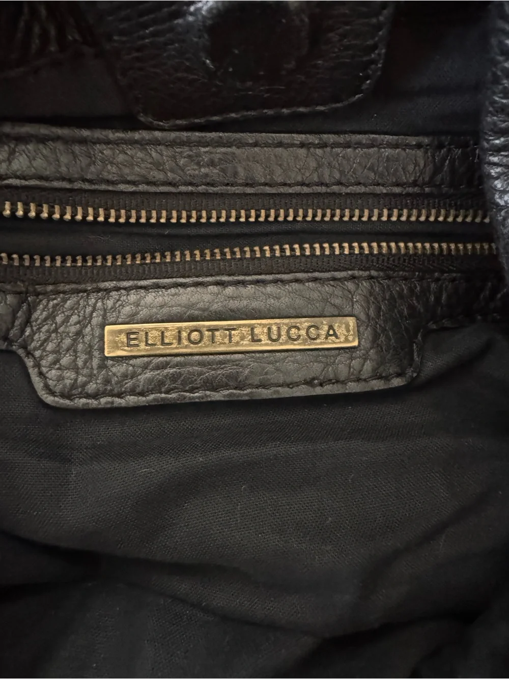 Elliott Lucca Black Leather Braided-Handle Hobo Bag
